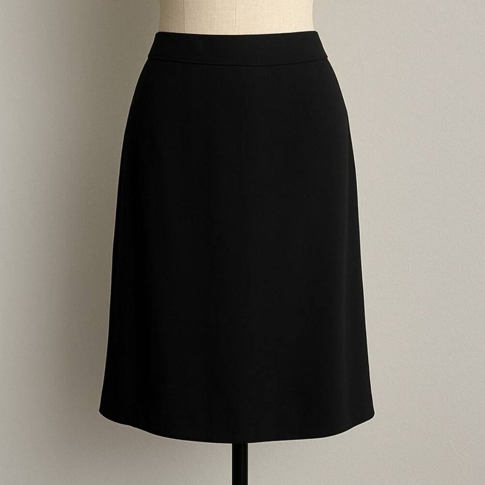 SOLD 
Women's Classic Black A-Line Midi Skirt High-Waisted Size M